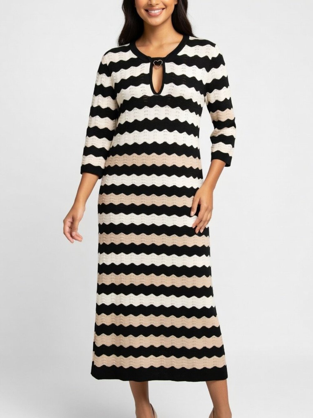 Swim Cover - Cabo Vibes! Black and Cream Striped Lightweight Long Sleeve. OS